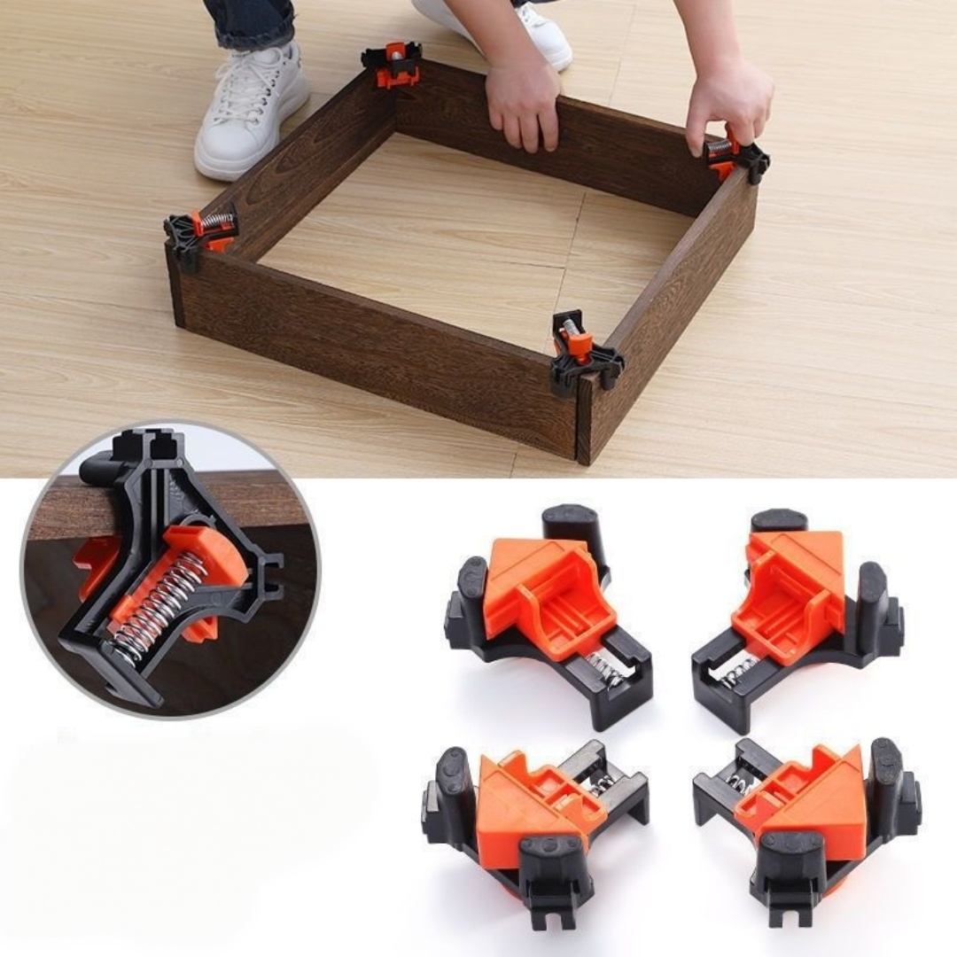 Woodworking Man - 4 قطع 90 ° مشبك زاوية