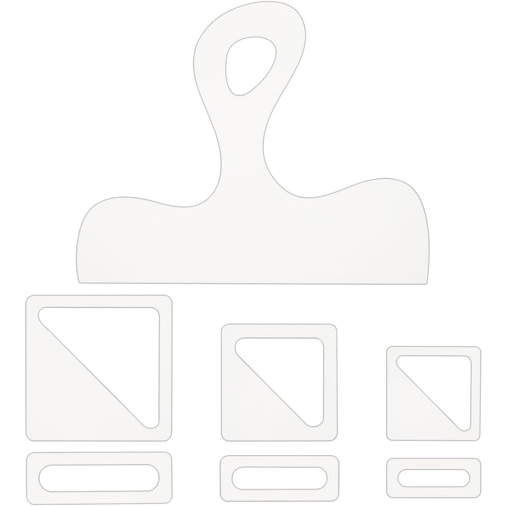 Woodworking Templates - 7 قطعة قالب الفحم مقبض أكريليك