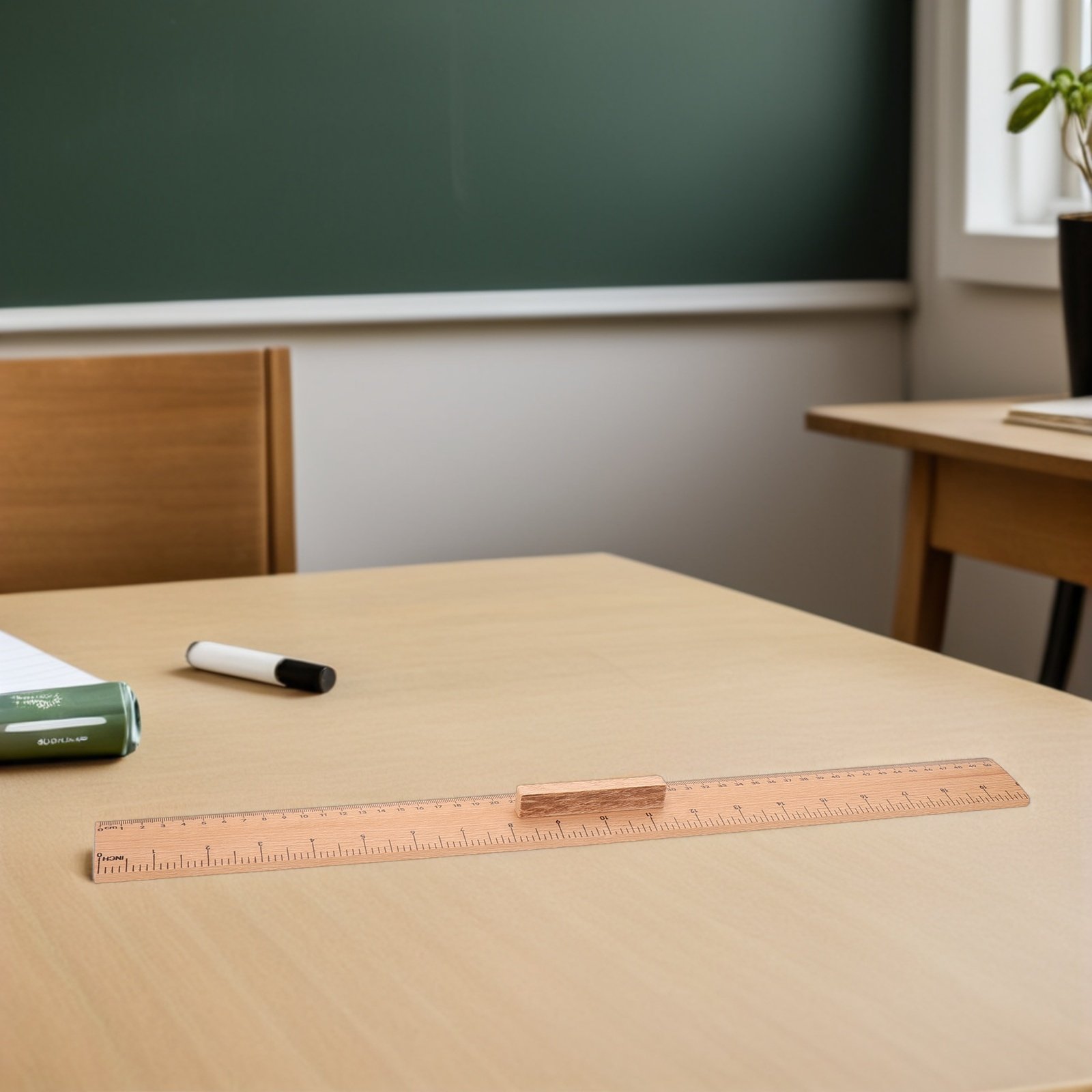 Woodworking Teacher - قطعتان من مسطرة القياس الخشبية بطول