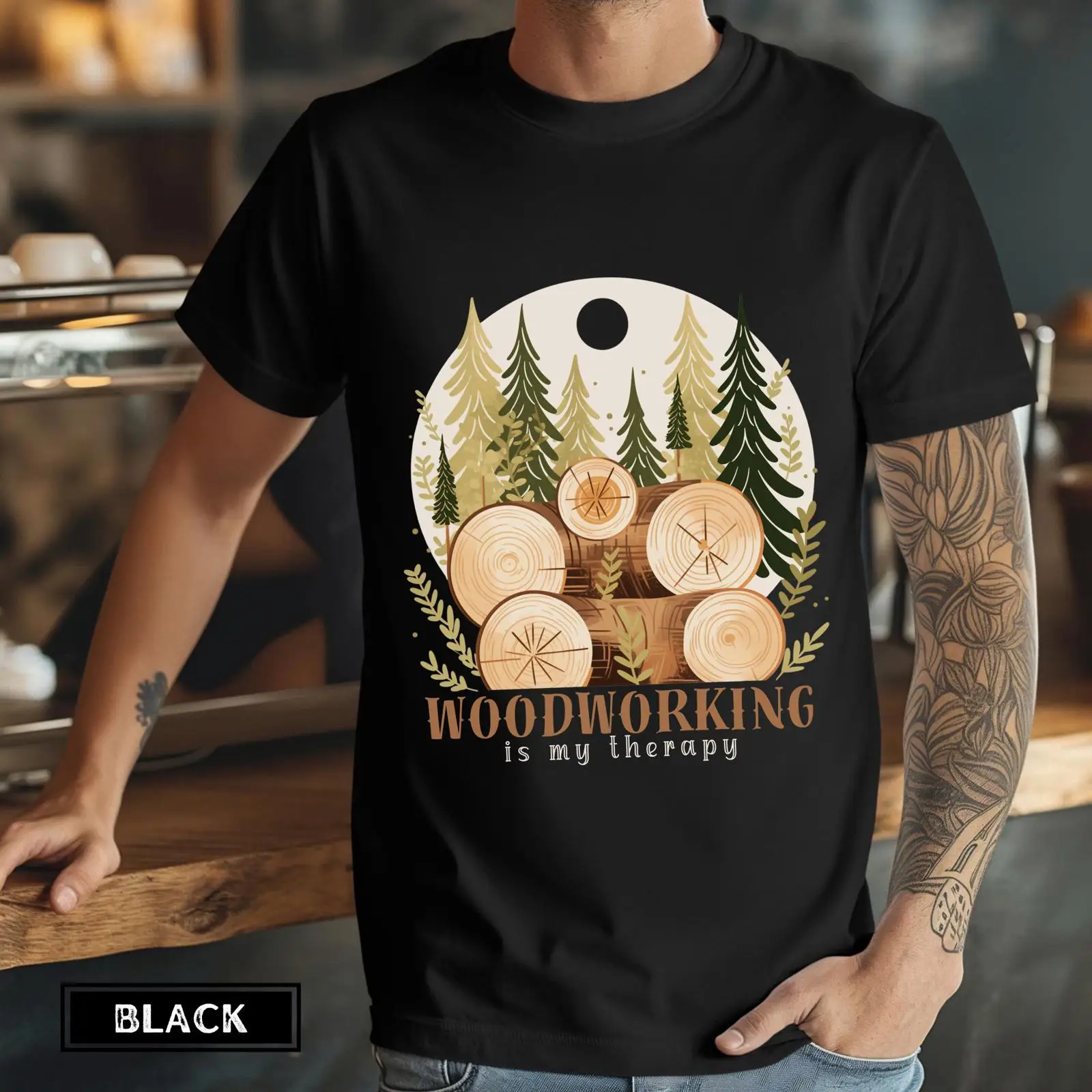 Woodworking Therapy - تي شيرت 