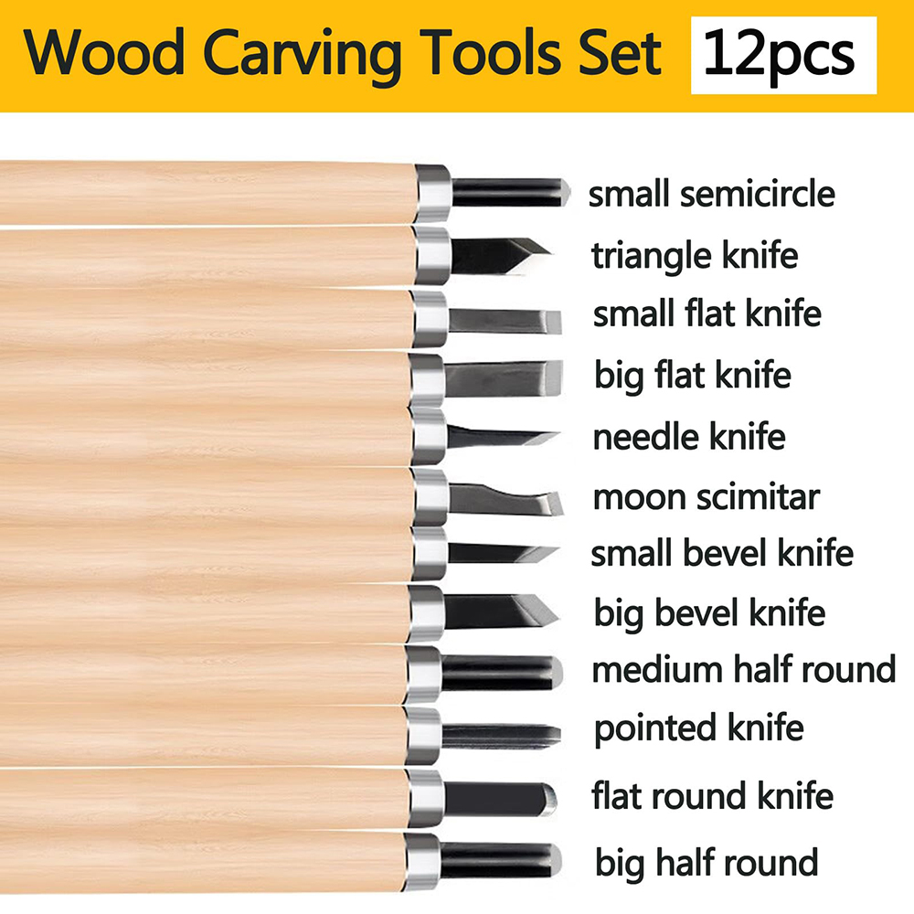 Woodworking Kits For Beginners - 12 قطعة مجموعة إزميل نحت الخشب