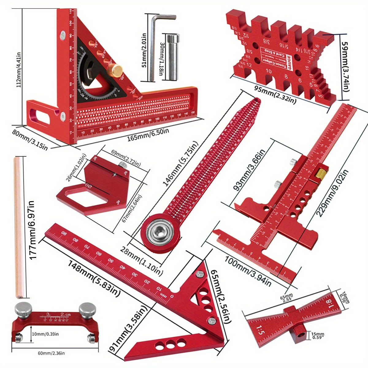 طقم أدوات قياس للنجارة مكون من - مراجعة Woodworking Free Plans وسعره