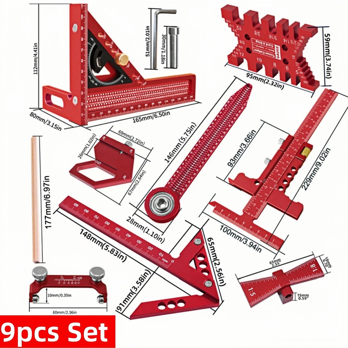 9 قطعة/10 قطعة مجموعة أدوات قي - مراجعة Woodworking Free Plans وسعره