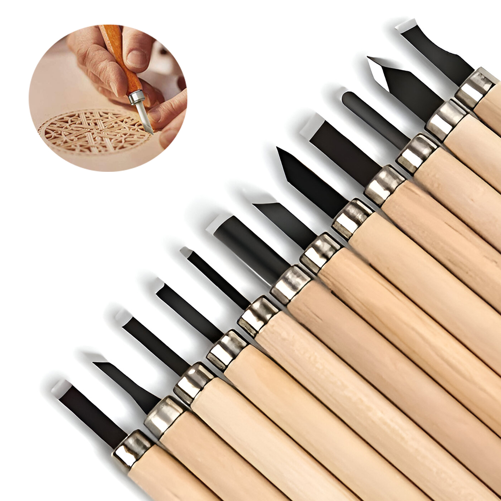 12 قطعة مجموعة إزميل نحت الخشب - مراجعة Woodworking Kits For Beginners وسعره